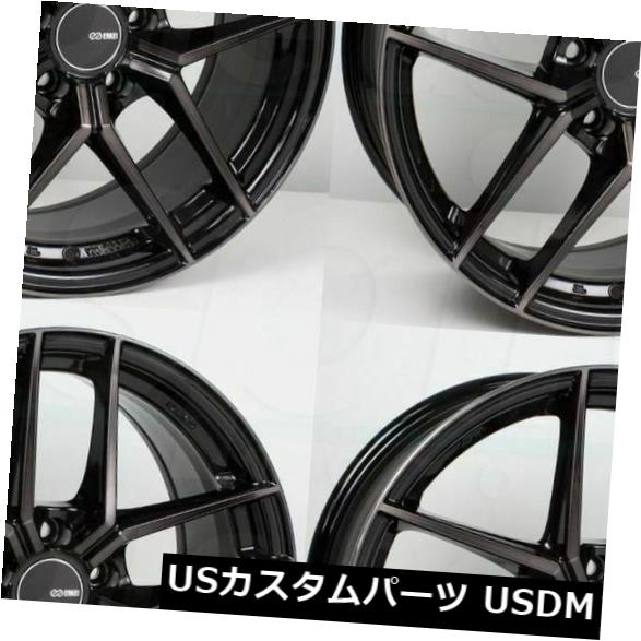海外輸入ホイール 4-新しい18インチEnkei TY5ホイール18x8 / 18x8.5 5x100 45/45パールブラックスタッガードリム 4-New 18\