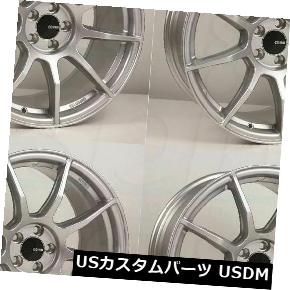 海外輸入ホイール 4-新しい18インチEnkei TS9ホイール18x8.5 / 18x9.5 5x100 45/45シルバーペイントスタッガードリム 4-New 18\