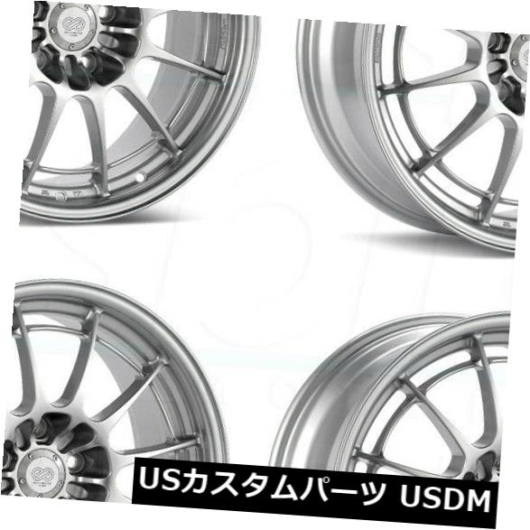 海外輸入ホイール 4-新しい18インチEnkei Nt03 + Mホイール18x8.5 / 18x9.5 5x114.3 38/27シルバーペイント千鳥 4-New 18\