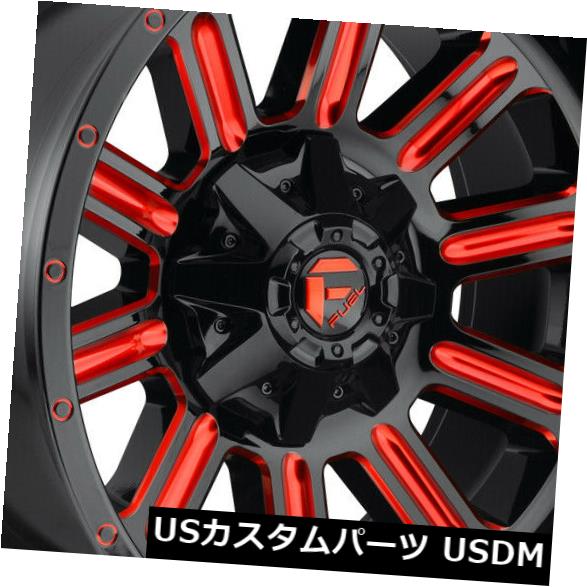 海外輸入ホイール 4-新しい18インチ燃料ハードラインD621ホイール18x9 5x5.5 / 5x150 1個のレッドリム 4-New 18\