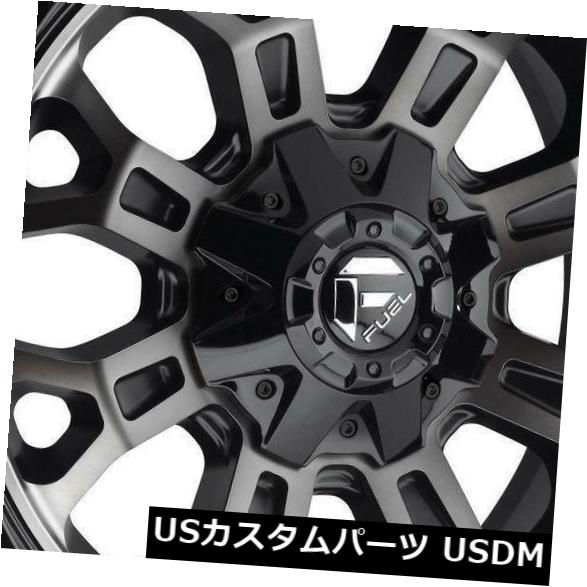 海外輸入ホイール 4-新しい18インチ燃料クラッシュD561ホイール18x9 8x6.5 / 8x165.1 1個の黒い機械加工リム 4-New 18\