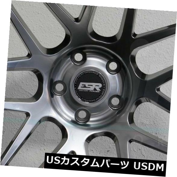 海外輸入ホイール 4-新しい18インチESR RF01 RF1ホイール18x9.5 / 18x10.5 5x114.3 22/22ハイパーブラックスタガー 4-New 18\