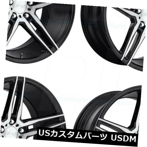 海外輸入ホイール 4-新しい18インチニッチトリノM169ホイール18x8 5x110 35ブラック加工リム 4-New 18\