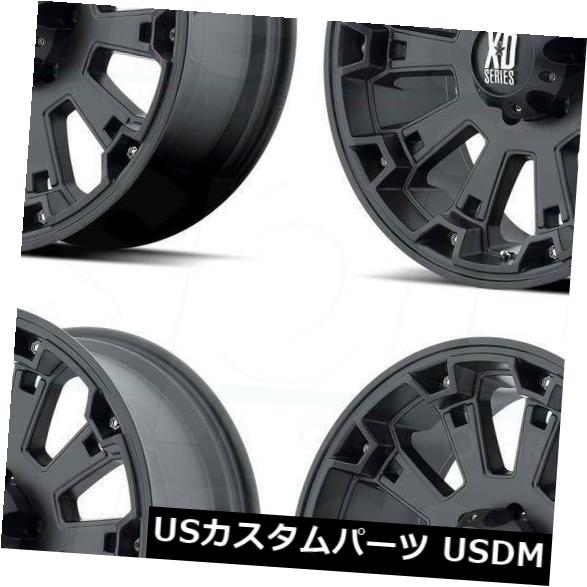 海外輸入ホイール 4-新しい20インチXD XD800ミスフィットホイール20x9 8x6.5 / 8x165.1 0マットブラックリム 4-New 20\