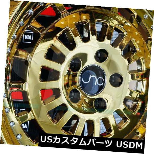 海外輸入ホイール 4-新しい19インチJNC 046 JNC046ホイール19x9.5 5x114.3 25プラチナゴールドリム 4-New 19" JNC 046 JNC046 Wheels 19x9.5 5x114.3 25 Platinum Gold Rims 【並行輸入品】｜カスタムパーツ WORLD倉庫