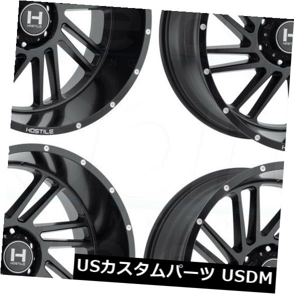海外輸入ホイール 4-新しい20インチの敵対的なH110ストライカーホイール20x9 6x5.5 / 6x139.7 0フルブラックリム 4-New 20\