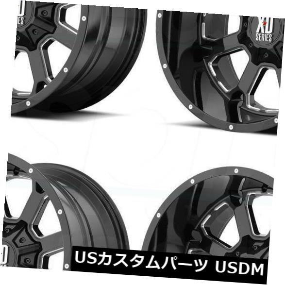 海外輸入ホイール 4-新しい20インチXD XD825バック25ホイール20x14 6x135 / 6x5.5 -76ブラックミルドリム 4-New 20\