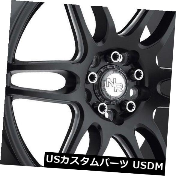 海外輸入ホイール 18x8ニッチNR6 M106 5x105 / 5x120 40ブラックミルドホイールリムセット（4） 18x8 Niche NR6 M106 5x105/5x120 40 Black Milled Wheels Rims Set(4) 【並行輸入品】