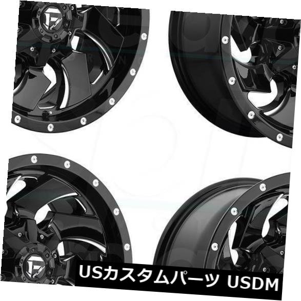 海外輸入ホイール 17x9 Fuel Cleaver D574 6x135 / 6x5.5 20ブラックミルドホイールリムセット(4) 17x9 Fuel Cleaver D574 6x135/6x5.5 20 Black Milled Wheels Rims Set(4) 【並行輸入品】