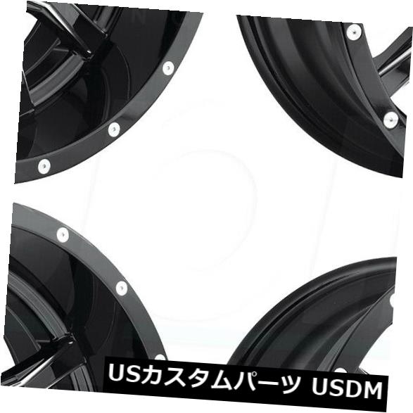 海外輸入ホイール 17x9 Fuel Vandal D627 5x4.5 / 5x5 / 5x12 7 1ブラックミルドホイールリムセット（4） 17x9 Fuel Vandal D627 5x4.5/5x5/5x127 1 Black Milled Wheels Rims Set(4) 【並行輸入品】