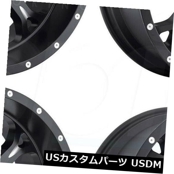 海外輸入ホイール 17x9燃料クランクD517 5x5 / 5x5.5 1ブラックミルドホイールリムセット（4） 17x9 Fuel Krank D517 5x5/5x5.5 1 Black Milled Wheels Rims Set(4) 【並行輸入品】