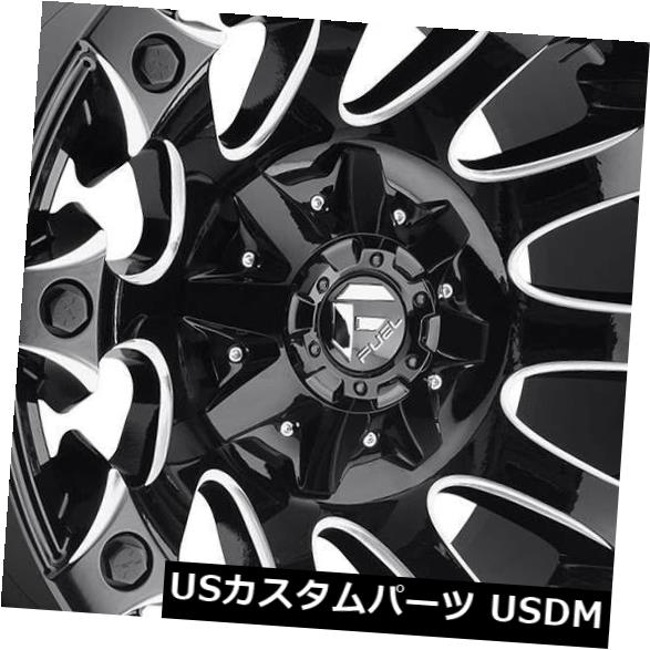 海外輸入ホイール 17x9燃料バトルアックスD578 5x5.5 / 5x150 -12ブラックミルドホイールリムセット（4） 17x9 Fuel Battle Axe D578 5x5.5/5x150 -12 Black Milled Wheels Rims Set(4) 【並行輸入品】