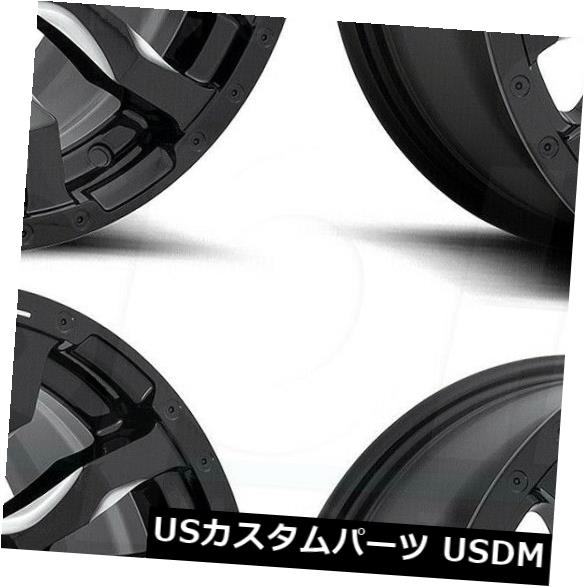 海外輸入ホイール 17x9 Fuel Blitz D673 5x5 / 5x127 1ブラックミルドホイールリムセット（4） 17x9 Fuel Blitz D673 5x5/5x127 1 Black Milled Wheels Rims Set(4) 【並行輸入品】