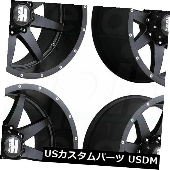 海外輸入ホイール 20x9 Havok H112 6x5.5 / 6x139.7 12マットブラックホイールリムセット（4） 20x9 Havok H112 6x5.5/6x139.7 12 Matte Black Wheels Rims Set(4) 【並行輸入品】