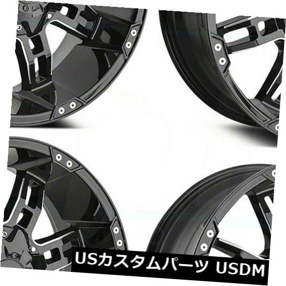 海外輸入ホイール 20x9 Havok H103 6x135 / 6x5.5 -12ブラックミルドホイールリムセット（4） 20x9 Havok H103 6x135/6x5.5 -12 Black Milled Wheels Rims Set(4) 【並行輸入品】｜カスタムパーツ WORLD倉庫