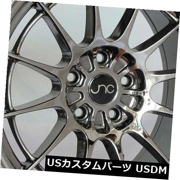 海外輸入ホイール 19x8.5 / 19x11 JNC 033 JNC033 5x120 35/25ブラッククロームホイールリムセット（4） 19x8.5/19x11 JNC 033 JNC033 5x120 35/25 Black Chrome Wheel Rims set(4) 【並行輸入品】