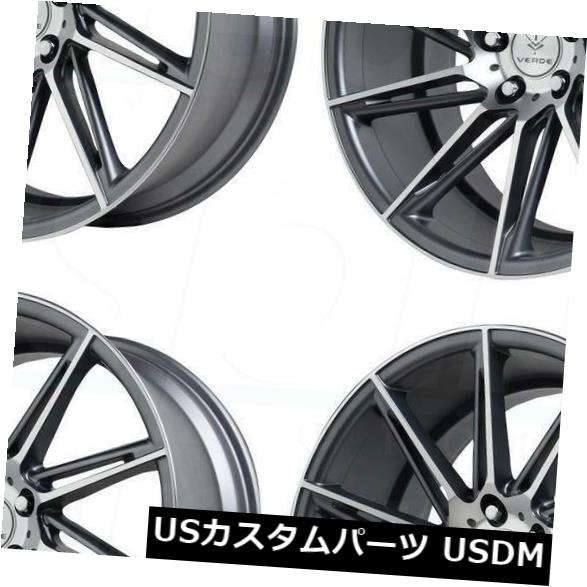 海外輸入ホイール 20x9 / 20x10.5 Verde V25 Quantum 5x114.3 20/25グラファイト加工ホイールRiセット（4） 20x9/20x10.5 Verde V25 Quantum 5x114.3 20/25 Graphite Machined Wheels Ri Set(4) 【並行輸入品】｜カスタムパーツ WORLD倉庫