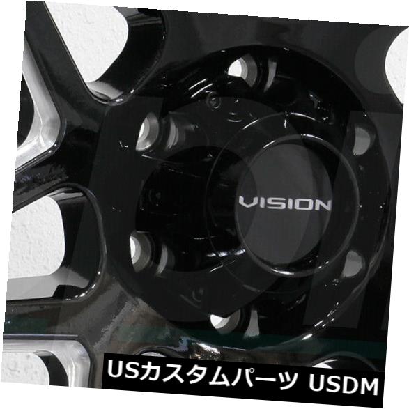 海外輸入ホイール 17x9 Vision 416 Se7En 5x5 / 5x127 -12ブラックミルドホイールリムセット（4） 17x9 Vision 416 Se7En 5x5/5x127 -12 Black Milled Wheels Rims Set(4) 【並行輸入品】｜カスタムパーツ WORLD倉庫