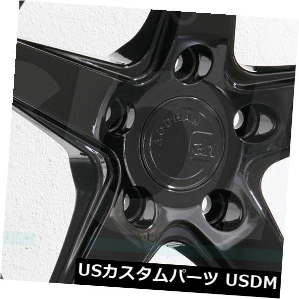 海外輸入ホイール 19x11 Aodhan DS05 DS5 5x108 15ブラックホイールリムセット（4） 19x11 Aodhan DS05 DS5 5x108 15 Black Wheels Rims Set(4) 【並行輸入品】