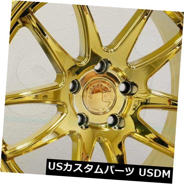 海外輸入ホイール 18x9.5 / 18x10.5 Aodhan DS02 DS2 5x112 15/22ゴールドバキュームホイールリムセット（4） 18x9.5/18x10.5 Aodhan DS02 DS2 5x112 15/22 Gold Vacuum Wheels Rims Set(4) 【並行輸入品】