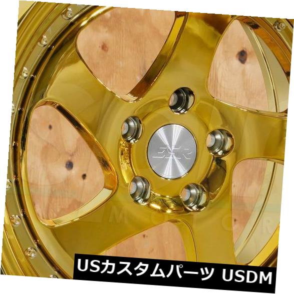 海外輸入ホイール 18x9.5 ESR SR02 SR2 5x114.3 35ゴールドクロームホイールリムセット（4） 18x9.5 ESR SR02 SR2 5x114.3 35 Gold Chrome Wheels Rims Set(4) 【並行輸入品】