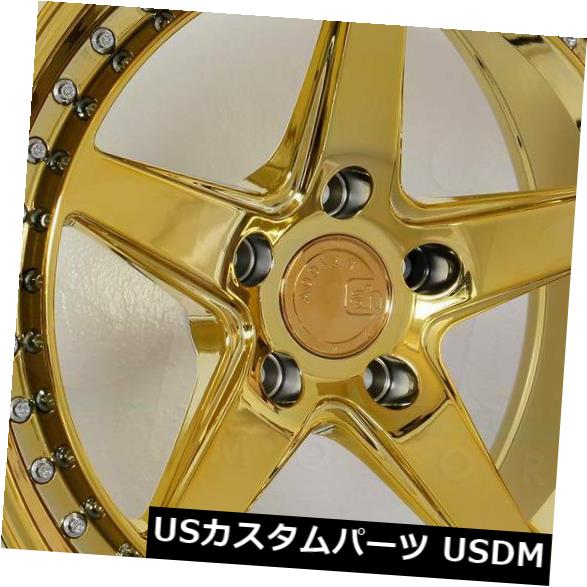 海外輸入ホイール 18x9.5 / 18x10.5 Aodhan DS05 DS5 5x120 30/15ゴールドバキュームホイールリムセット（4） 18x9.5/18x10.5 Aodhan DS05 DS5 5x120 30/15 Gold Vacuum Wheels Rims Set(4) 【並行輸入品】
