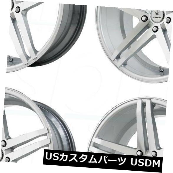 海外輸入ホイール 20x9 Verde V39 Parallax 5x108 38シルバー加工ホイールリムセット（4） 20x9 Verde V39 Parallax 5x108 38 Silver Machined Wheels Rims Set(4) 【並行輸入品】