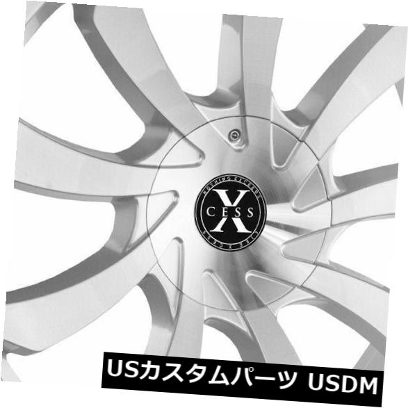 海外輸入ホイール 22x9 Xcess X01 5x108 / 5x114.3 35シルバーブラシホイールリムセット(4) 22x9 Xcess X01 5x108/5x114.3 35 Silver Brushed Wheels Rims Set(4) 【並行輸入品】|カスタムパーツ WORLD倉庫