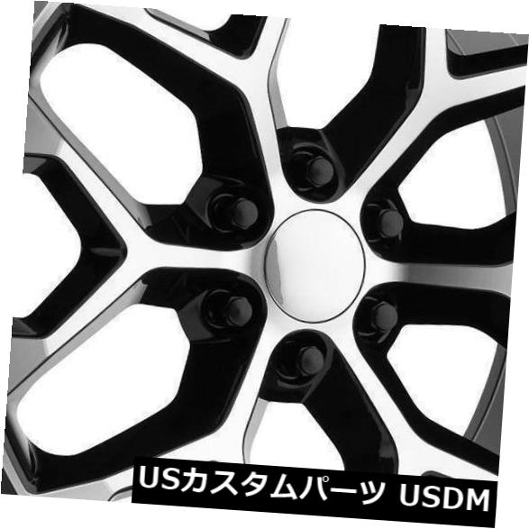 海外輸入ホイール 22x9ストラーダレプリカR176スノーフレーク6x5.5 / 6x139.7 31ブラックマシンホイールセット（4） 22x9 Strada Replica R176 Snowflake 6x5.5/6x139.7 31 Black Machine Wheels Set(4) 【並行輸入品】