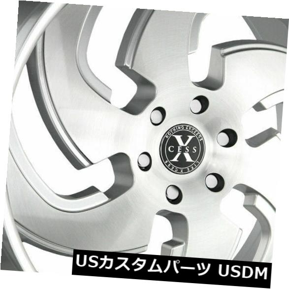 海外輸入ホイール 22x9 Xcess X03 5x115 15シルバーブラシホイールリムセット（4） 22x9 Xcess X03 5x115 15 Silver Brushed Wheels Rims Set(4) 【並行輸入品】