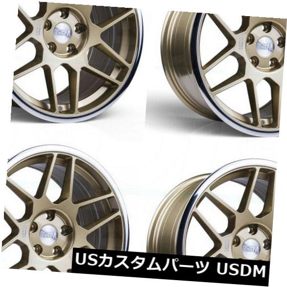 海外輸入ホイール 18x8.5 3SDM 0.09 5x112 42ゴールドホイールリムセット（4） 18x8.5 3SDM 0.09 5x112 42 Gold Wheels Rims Set(4) 【並行輸入品】