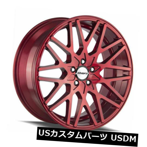 海外輸入ホイール 22x9シフトH32フォーミュラ5x114.3 38キャンディアップルレッドホイールリムセット（4） 22x9 Shift H32 Formula 5x114.3 38 Candy Apple Red Wheels Rims Set(4) 【並行輸入品】