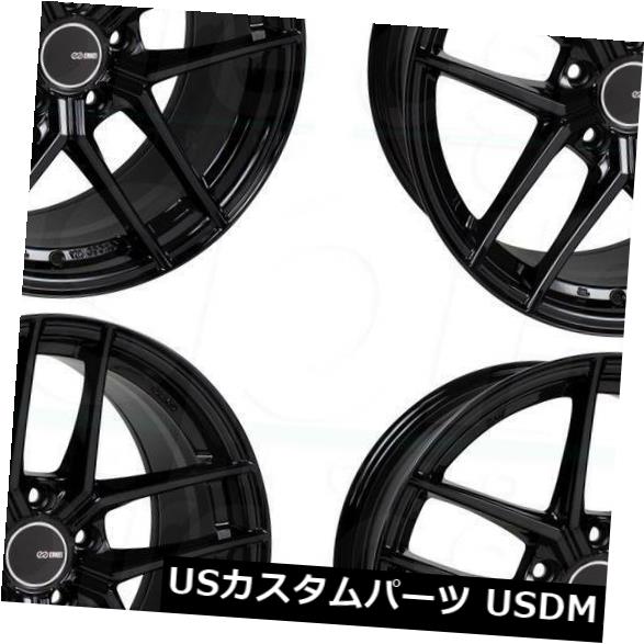 海外輸入ホイール 18x8.5 / 18x9.5 Enkei TY5 5x114.3 35/35グロスブラックホイールリムセット（4） 18x8.5/18x9.5 Enkei TY5 5x114.3 35/35 Gloss Black Wheels Rims Set(4) 【並行輸入品】