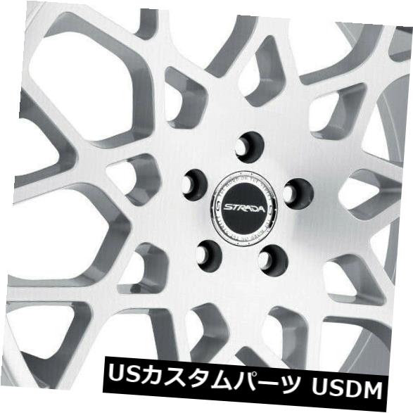 海外輸入ホイール 22x9.5 Strada S59 Buca 5x120 25シルバーブラシホイールリムセット（4） 22x9.5 Strada S59 Buca 5x120 25 Silver Brushed Wheels Rims Set(4) 【並行輸入品】｜カスタムパーツ WORLD倉庫