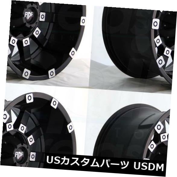 海外輸入ホイール 20x12 RDR RD09 RD9 6x135 / 6x5.5 -44ブラックマシンホイールリムセット（4） 20x12 RDR RD09 RD9 6x135/6x5.5 -44 Black Machine Wheels Rims Set(4) 【並行輸入品】