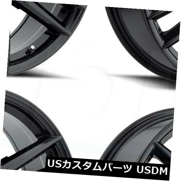 海外輸入ホイール 20x8.5 Raceline 158B Impulse 6x120 / 6x5.5 15ブラックホイールリムセット（4） 20x8.5 Raceline 158B Impulse 6x120/6x5.5 15 Black Wheels Rims Set(4) 【並行輸入品】