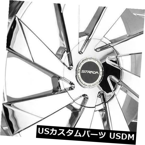海外輸入ホイール 20x8.5 Strada S62 Moto 5x110 / 5x115 35クロームホイールリムセット(4) 20x8.5 Strada S62 Moto 5x110/5x115 35 Chrome Wheels Rims Set(4) 【並行輸入品】