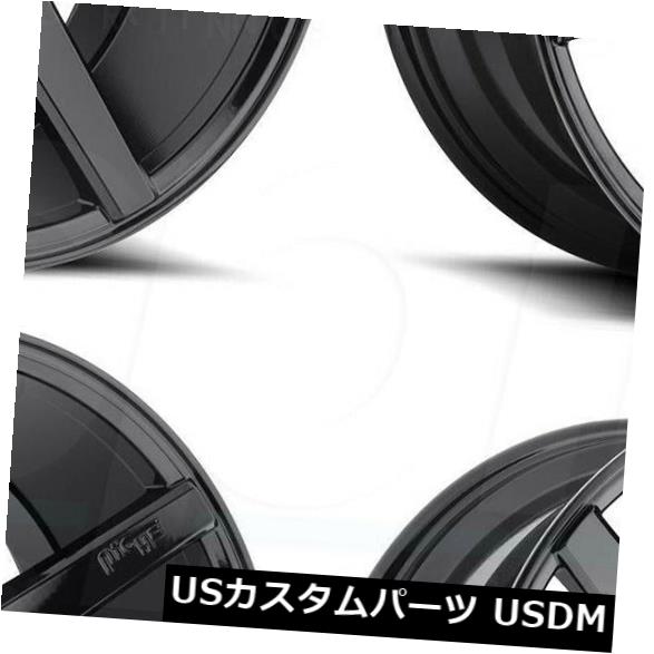 海外輸入ホイール 18x8ニッチヴェローナM168 5x115 40グロスブラックホイールリムセット（4） 18x8 Niche Verona M168 5x115 40 Gloss Black Wheels Rims Set(4) 【並行輸入品】