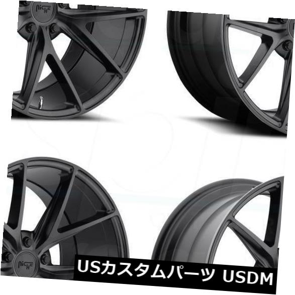 海外輸入ホイール 18x8 / 18x9.5 Niche Misano M117 5x120 40/40マットブラックホイールリムセット(4) 18x8/18x9.5 Niche Misano M117 5x120 40/40 Matte Black Wheels Rims Set(4) 【並行輸入品】