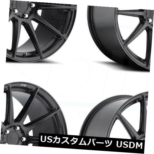 海外輸入ホイール 18x8ニッチエッセンM147 5x120 40マットブラックホイールリムセット(4) 18x8 Niche Essen M147 5x120 40 Matte Black Wheels Rims Set(4) 【並行輸入品】