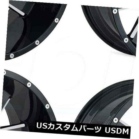 海外輸入ホイール 20x9イオン141 6x135 / 6x5.5 18グロスブラックミルドホイールリムセット（4） 20x9 Ion 141 6x135/6x5.5 18 Gloss Black Milled Wheels Rims Set(4) 【並行輸入品】