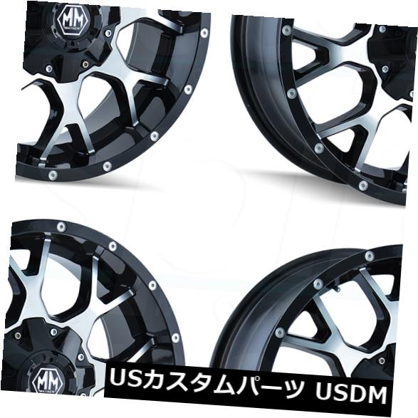 海外輸入ホイール 20x9メイヘムウォリアー6x135 / 6x5.5 0ブラックマシニングホイールリムセット（4） 20x9 Mayhem Warrior 6x135/6x5.5 0 Black Machined Wheels Rims Set(4) 【並行輸入品】｜カスタムパーツ WORLD倉庫