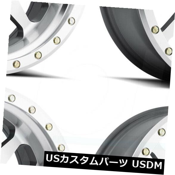 海外輸入ホイール 17x8.5メソッドMR304ダブルスタンダード6x135 0シルバー加工ホイールリムセット(4) 17x8.5 Method MR304 Double Standard 6x135 0 Silver Machined Wheels Rims Set(4) 【並行輸入品】
