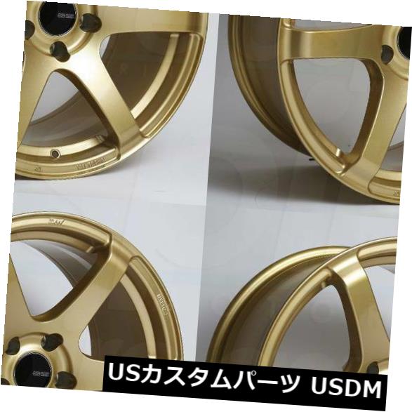 海外輸入ホイール 18x8 / 18x9.5 Enkei T6S 5x100 45/45ゴールドペイントホイールリムセット（4） 18x8/18x9.5 Enkei T6S 5x100 45/45 Gold Paint Wheels Rims Set(4) 【並行輸入品】｜カスタムパーツ WORLD倉庫