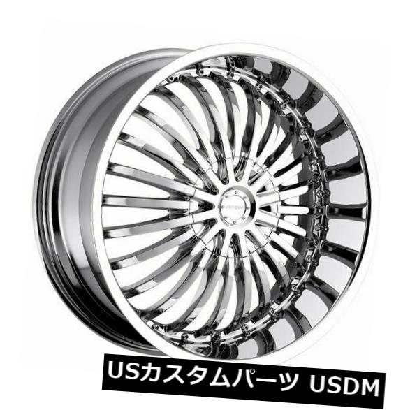 海外輸入ホイール 20x8 Strada S16 Spina 5x100 / 5x114.3 40クロームホイールリムセット（4） 20x8 Strada S16 Spina 5x100/5x114.3 40 Chrome Wheels Rims Set(4) 【並行輸入品】