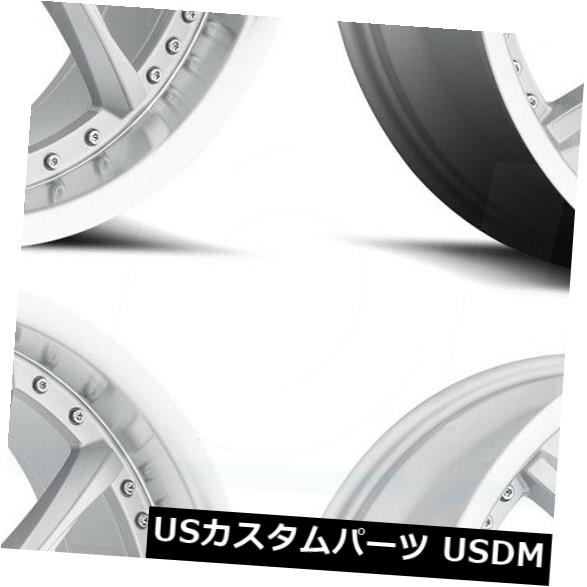 海外輸入ホイール 22x9.5 MKW A611 6x135 35グロスシルバーマシンリップホイールリムセット（4） 22x9.5 MKW A611 6x135 35 Gloss Silver Machine Lip Wheels Rims Set(4) 【並行輸入品】