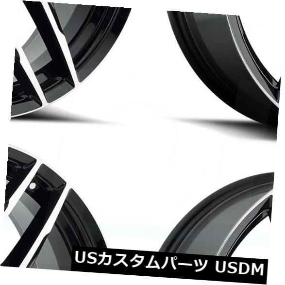 海外輸入ホイール 22x9 MKW A613 6x135 / 6x5.5 35グロスブラックマシンフェイスホイールリムセット（4） 22x9 MKW A613 6x135/6x5.5 35 Gloss Black Machine Face Wheels Rims Set(4) 【並行輸入品】