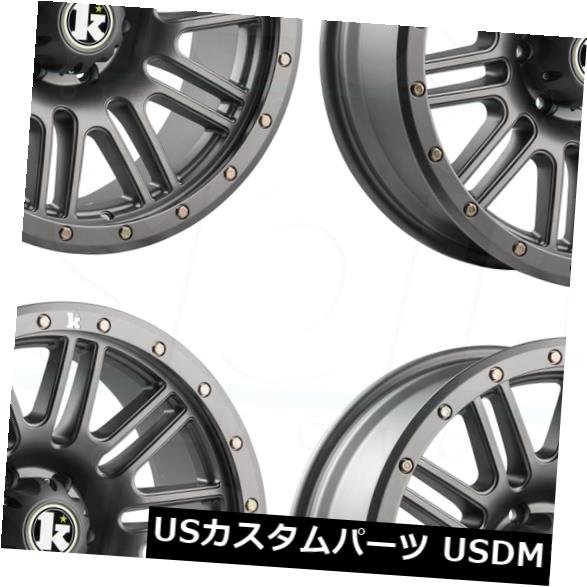 海外輸入ホイール 18x9クラッチKT01 5x5.5 / 5x139.7 -12マットガンメタルホイールリムセット（4） 18x9 Klutch KT01 5x5.5/5x139.7 -12 Matte Gunmetal Wheel Rim set(4) 【並行輸入品】