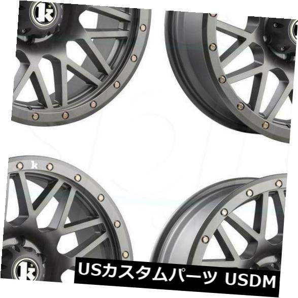 海外輸入ホイール 18x9クラッチKT02 6x5.5 / 6x139.7 -12マットガンメタルホイールリムセット（4） 18x9 Klutch KT02 6x5.5/6x139.7 -12 Matte Gunmetal Wheel Rim set(4) 【並行輸入品】