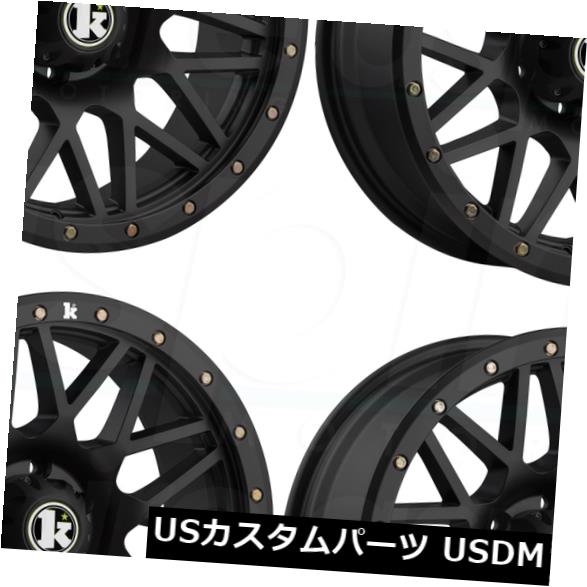 海外輸入ホイール 18x9 Klutch KT02 8x6.5 / 8x165.1 -12フラットブラックホイールリムセット（4） 18x9 Klutch KT02 8x6.5/8x165.1 -12 Flat Black Wheel Rim set(4) 【並行輸入品】｜カスタムパーツ WORLD倉庫